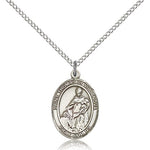 St. Thomas of Villanova Medal, Sterling Silver, Medium - 18&quot; 1.2mm Sterling Silver Chain + Clasp