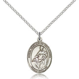 St. Thomas of Villanova Medal, Sterling Silver, Medium - 18&quot; 1.2mm Sterling Silver Chain + Clasp