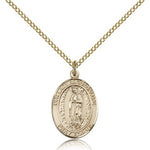 Our Lady of Guadalupe Medal, Gold Filled, Medium - Gold-tone