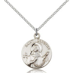 St. Dorothy Medal, Sterling Silver - 18&quot; 1.2mm Sterling Silver Chain + Clasp