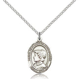St. Elizabeth Ann Seton Medal, Sterling Silver, Medium - 18&quot; 1.2mm Sterling Silver Chain + Clasp
