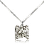 St. Luke Medal, Sterling Silver - 18&quot; 1.2mm Sterling Silver Chain + Clasp