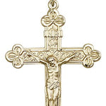 Crucifix Pendant, Gold Filled - 24&quot; 2.4mm Gold Plated Endless Chain
