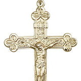 Crucifix Pendant, Gold Filled - 24&quot; 2.4mm Gold Plated Endless Chain