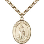 St. Barnabas Medal, Gold Filled, Large - 24&quot; 2.4mm Gold Plated Chain + Clasp
