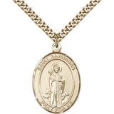 St. Barnabas Medal, Gold Filled, Large - 24&quot; 2.4mm Gold Plated Chain + Clasp