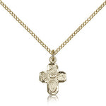 4 Way Cross Pendant, Gold Filled - Gold-tone