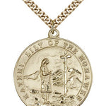 St. Kateri Medal, Gold Filled - 24&quot; 2.4mm Gold Plated Endless Chain