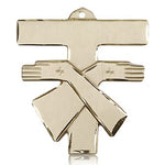 Franciscan Cross Pendant, 14 Karat Gold - 14 KT Yellow Gold