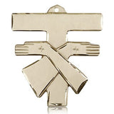 Franciscan Cross Pendant, 14 Karat Gold - 14 KT Yellow Gold