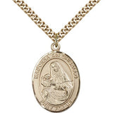 St. Madonna Del Ghisallo Medal, Gold Filled, Large - 24&quot; 2.4mm Gold Plated Chain + Clasp