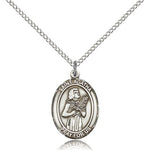 St. Agatha Medal, Sterling Silver, Medium - 18&quot; 1.2mm Sterling Silver Chain + Clasp