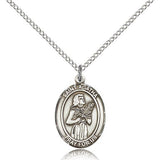 St. Agatha Medal, Sterling Silver, Medium - 18&quot; 1.2mm Sterling Silver Chain + Clasp