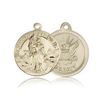 St. Joan of Arc Navy Medal, 14 Karat Gold - 14 KT Yellow Gold