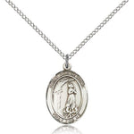 St. Zoe of Rome Medal, Sterling Silver, Medium - 18&quot; 1.2mm Sterling Silver Chain + Clasp
