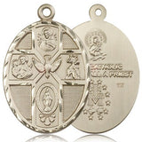 5 Way Cross Holy Spirit Medal, 14 Karat Gold - 14 KT Yellow Gold
