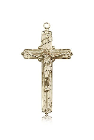 Crucifix Pendant, 14 Karat Gold - 14 KT Yellow Gold