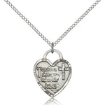 Bridesmaid Heart Medal, Sterling Silver - 18&quot; 1.2mm Sterling Silver Chain + Clasp