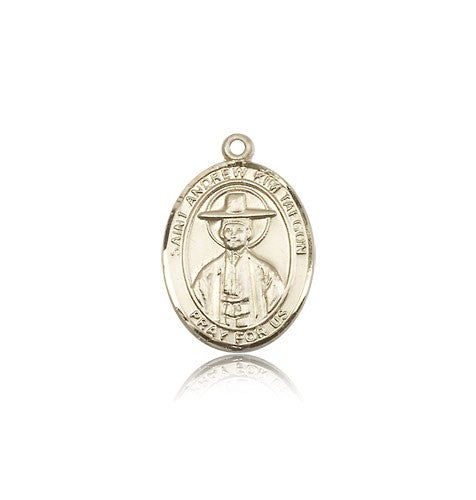 St. Andrew Kim Taegon Medal, 14 Karat Gold, Medium - 14 KT Yellow Gold