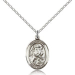 St. Sarah Medal, Sterling Silver, Medium - 18&quot; 1.2mm Sterling Silver Chain + Clasp