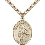 Our Lady of Providence Medal, Gold Filled, Large - 24&quot; 2.4mm Gold Plated Chain + Clasp