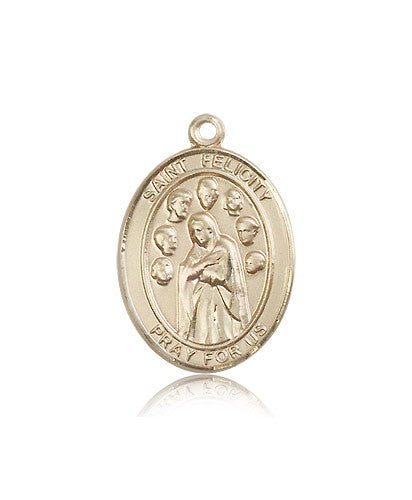 St. Felicity Medal, 14 Karat Gold, Large - 14 KT Yellow Gold
