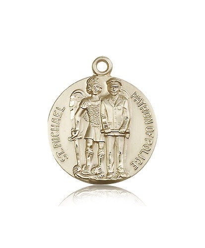 St. Michael the Archangel Medal, 14 Karat Gold - 14 KT Yellow Gold