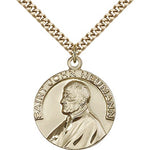 St. John Neumann Medal, Gold Filled - 24&quot; 2.4mm Gold Plated Endless Chain