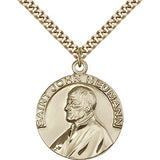 St. John Neumann Medal, Gold Filled - 24&quot; 2.4mm Gold Plated Endless Chain