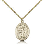 St. Christopher Wrestling Medal, Gold Filled, Medium - Gold-tone