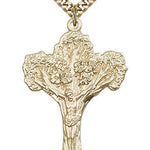 Tree of Life Crucifix Pendant, Gold Filled - Gold-tone