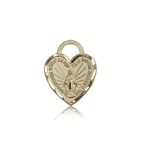 Miraculous Heart Medal, 14 Karat Gold - 14 KT Yellow Gold