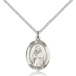 St. Samuel Medal, Sterling Silver, Medium - 18&quot; 1.2mm Sterling Silver Chain + Clasp