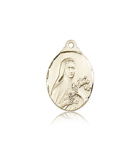 St. Theresa Medal, 14 Karat Gold - 14 KT Yellow Gold