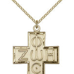 Light and Life Cross Pendant, Gold Filled - Gold-tone