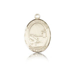 St. Sebastian Fishing Medal, 14 Karat Gold, Medium - 14 KT Yellow Gold