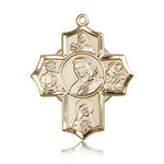 St. Philomena, St. Theresa, St. Rita, St. Anthony, St. Jude Medal, 14 Karat Gold - 14 KT Yellow Gold