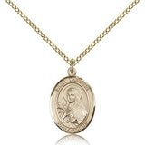 St. Theresa Medal, Gold Filled, Medium - Gold-tone