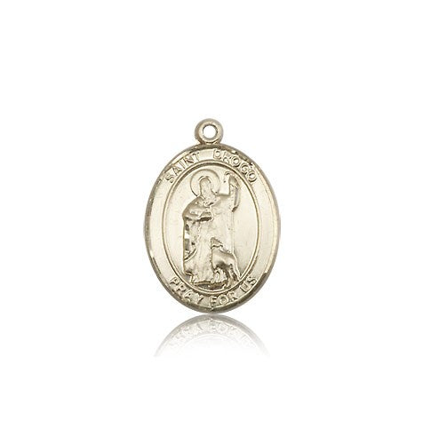 St. Drogo Medal, 14 Karat Gold, Medium - 14 KT Yellow Gold