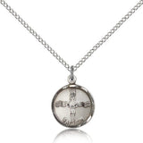 Baptism Medal, Sterling Silver - 18&quot; 1.2mm Sterling Silver Chain + Clasp