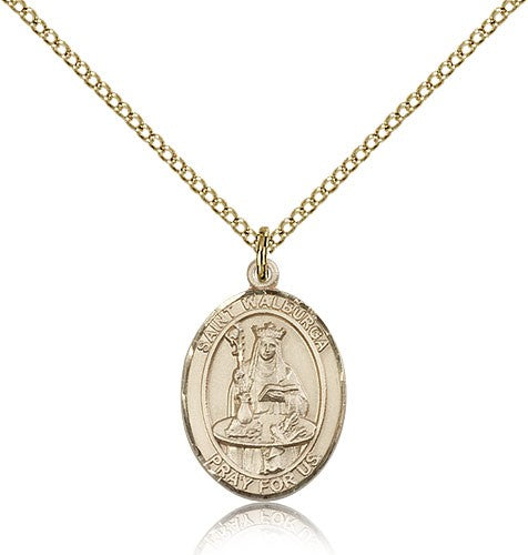 St. Walburga Medal, Gold Filled, Medium - Gold-tone