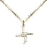 St. Brigid Cross Pendant, Gold Filled - Gold-tone
