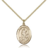 St. Hubert of Liege Medal, Gold Filled, Medium - Gold-tone