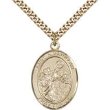 St. Nimatullah Medal, Gold Filled, Large - 24&quot; 2.4mm Gold Plated Chain + Clasp