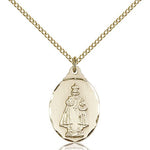 Infant of Prague Medal, Gold Filled - Gold-tone