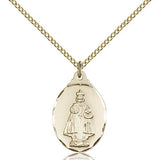 Infant of Prague Medal, Gold Filled - Gold-tone