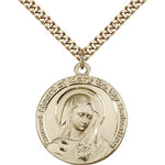 Mary Medal, Gold Filled - 24&quot; 2.4mm Gold Plated Endless Chain