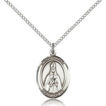 St. Blaise Medal, Sterling Silver, Medium - 18&quot; 1.2mm Sterling Silver Chain + Clasp