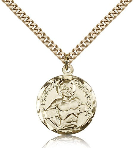 Dismas Medal, Gold Filled - 24&quot; 2.4mm Gold Plated Endless Chain