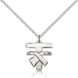 Franciscan Cross Pendant, Sterling Silver - 18&quot; 1.2mm Sterling Silver Chain + Clasp